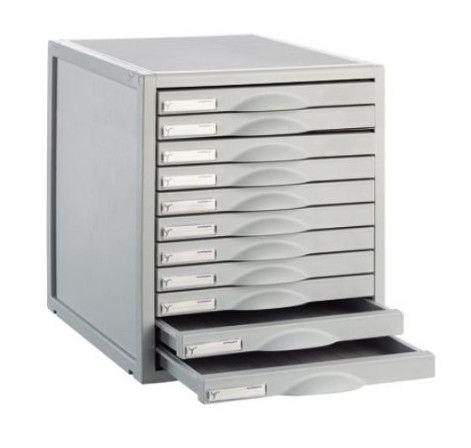 Plastic Drawers x 11 Light Grey 'ARCHIVE 2000'