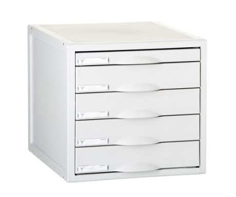 Plastic Drawers x 5 Light Grey 'ARCHIVE 2000'