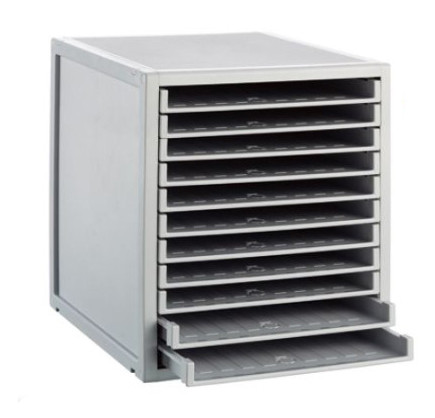 Plastic Desk Trays x 11 Light Grey 'ARCHIVE 2000'