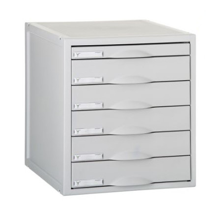 Plastic Drawers x 6 Light Grey 'ARCHIVE 2000'