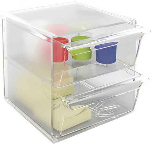 Cubo Transparent Modular Organisers with 2 Drawers