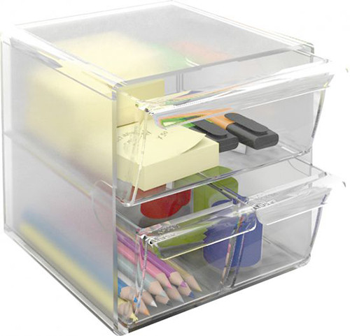 Cubo Transparent Modular Organisers with 3 Drawers