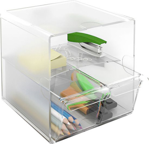 Cubo Transparent Modular Organisers 2 Tiers with 2 Drawers