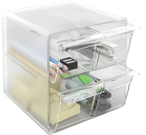 Cubo Transparent Modular Organisers with 4 Drawers