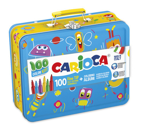 Felt Pens Tin by 100 plus Colouring Book