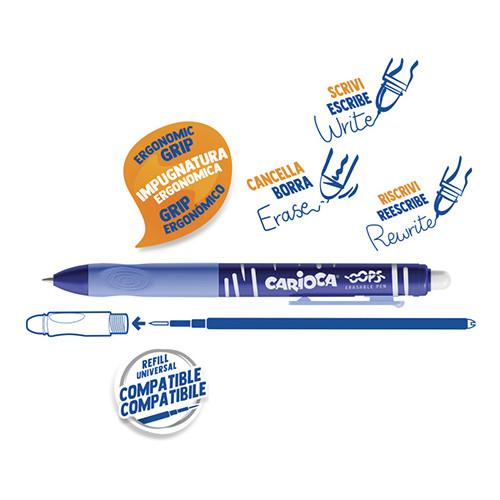 Erasable Retractable Ballpoint Pen Blue