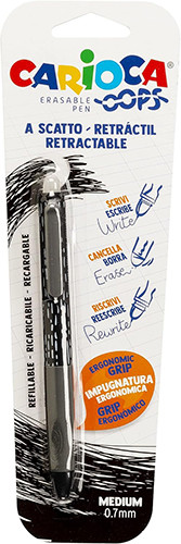 Erasable Retractable Ballpoint Pen Black