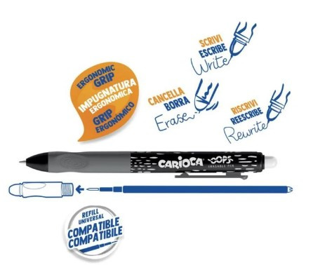 Erasable Retractable Ballpoint Pen Black