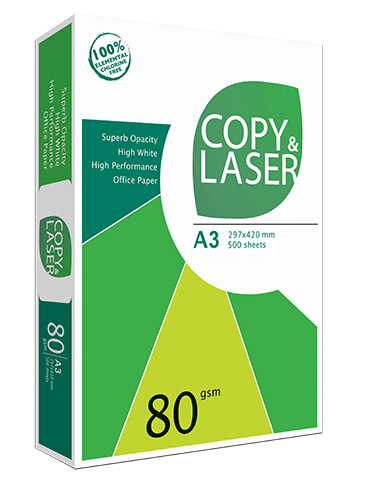 A3 80gsm Copy Paper 'Copy & Laser'
Ream of 500 sheets