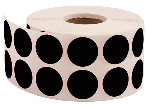 Roll Stickers Round 20mm Black