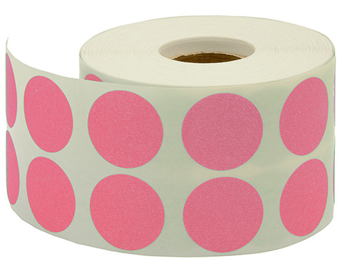 Roll Stickers Round 20mm Pink