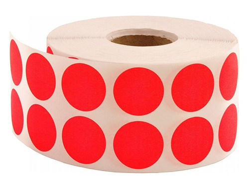 Roll Stickers Round 20mm Red
