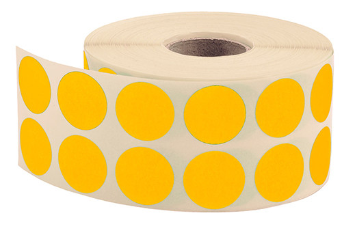 Roll Stickers Round 20mm Yellow