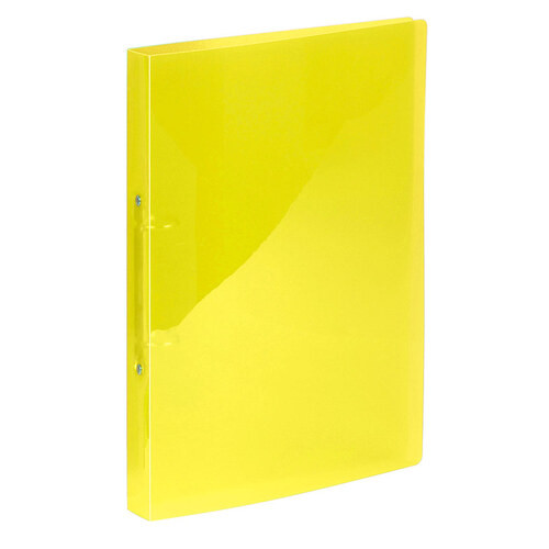 'Viquel' A4 Flexible Plastic 2 Ring File Transparent Yellow