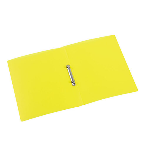 'Viquel' A4 Flexible Plastic 2 Ring File Transparent Yellow