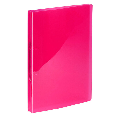 'Viquel' A4 Flexible Plastic 2 Ring File Transparent Fucsia
