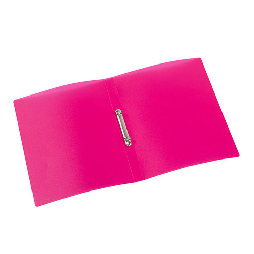 'Viquel' A4 Flexible Plastic 2 Ring File Transparent Fucsia
