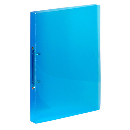 'Viquel' A4 Flexible Plastic 2 Ring File Transparent Blue