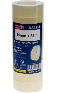 Transparent Tape 19mm x 33m 'Wiler'
Pack of 8 rolls