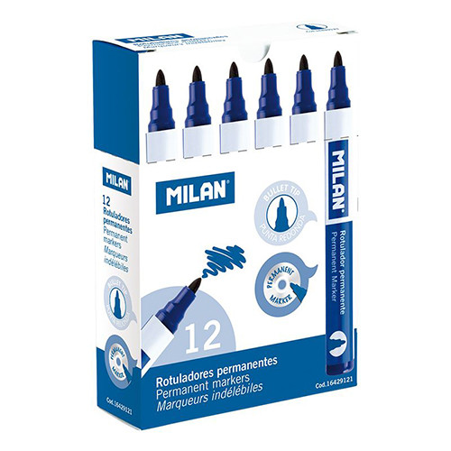 Permanent Marker Blue Bullet Tip 'Milan'
Box of 12