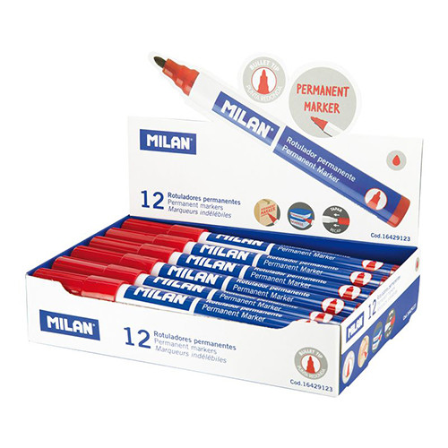Permanent Marker Red Bullet Tip 'Milan'
Box of 12