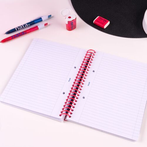 A5 Ruled Spiral Book 160 pages Red 'Milan'
