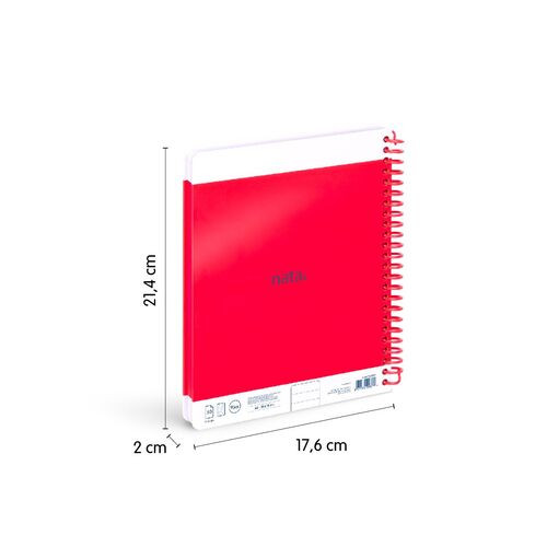 A5 Ruled Spiral Book 160 pages Red 'Milan'
