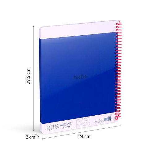A4 Ruled Spiral Book 160 Pages Blue 'Milan'
