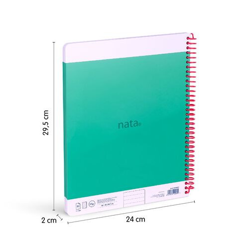 A4 Ruled Spiral Book 160 Pages Green 'Milan'