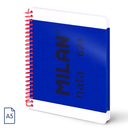 A5 Ruled Spiral Book 160 pages Blue 'Milan'