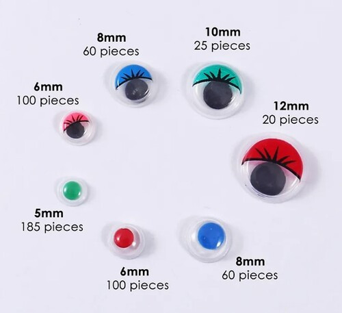 Coloured Self Adhesive Wiggle Eyes
Pack of 550