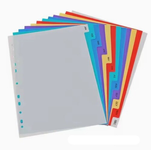 Foska Plastic Coloured Dividers January to December