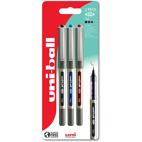 Uni-ball Eye UB 157 0.7mm Blue, Black & Red
Set of 3