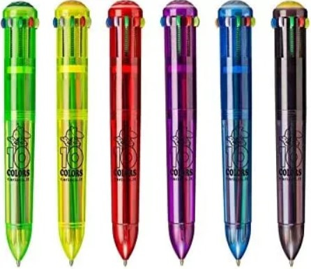Carioca Retractable Ballpen 10 colours