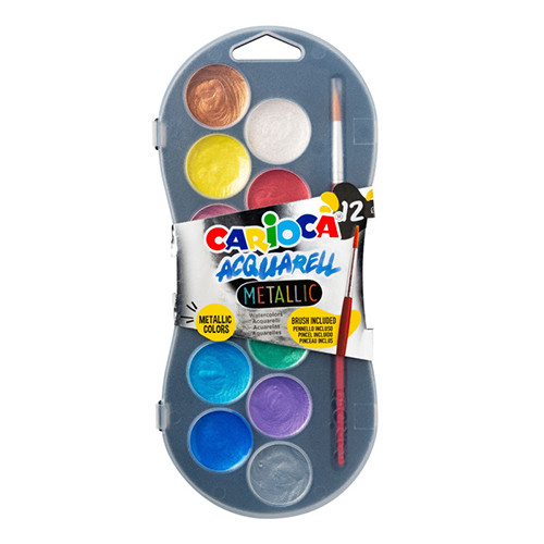 Water Colours Metallic 
Set of 12 + Brush