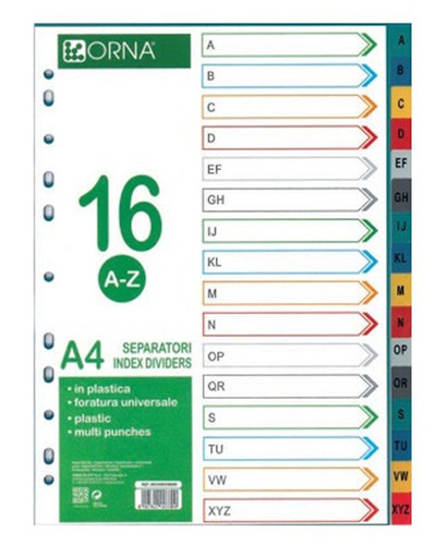Arda Plastic Dividers A to Z