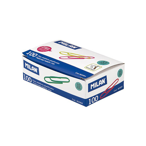Paper Clips 33mm Plastic Coated 'Milan'