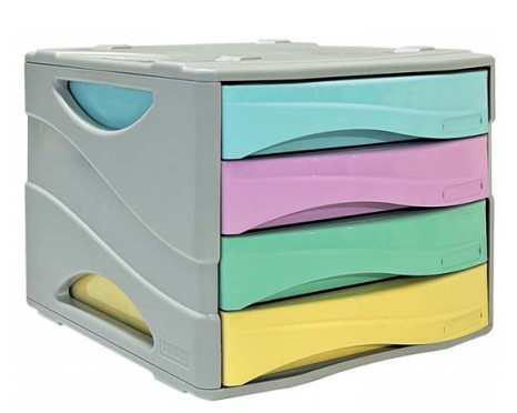 Plastic Drawers x 4 Pastel