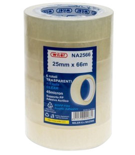 Transparent Tape 25mm x 66m 'Wiler'
Pack of 6 rolls