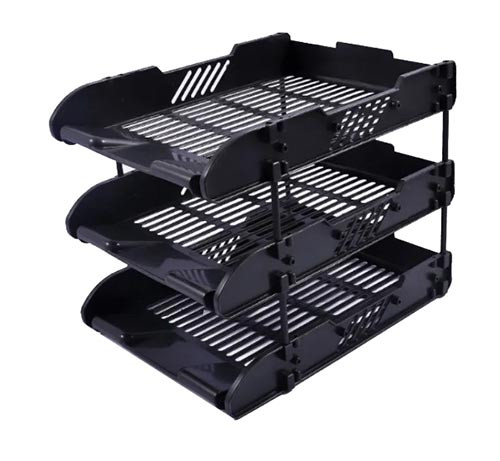 Filing Trays Black Set of 3 'Foska'