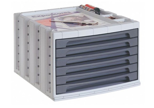 Plastic Drawers x 6 Grey 'ARCHIVE 2000'