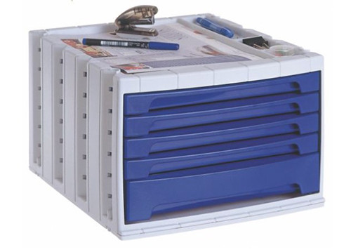 Plastic Drawers x 5 Blue 'Archivo'