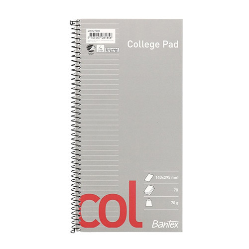 140 x 295mm Ruled Spiral Book 140 Pages