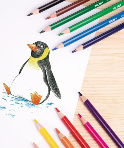 Pencil Colours Triangular Grip by 12 'Milan'