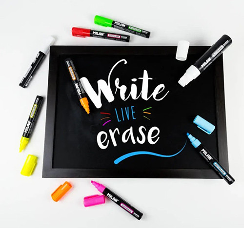 Milan Liquid Chalk Marker White Chisel Tip
