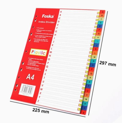 Foska Plastic Dividers A to Z