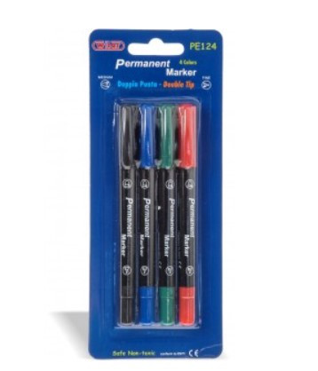 Wiler Permanent Markers Double Sided (twin tip)
Set of 4