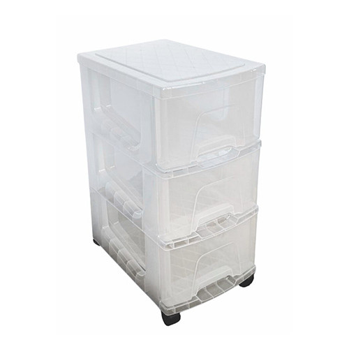 Plastic Drawers x 3 on Wheels