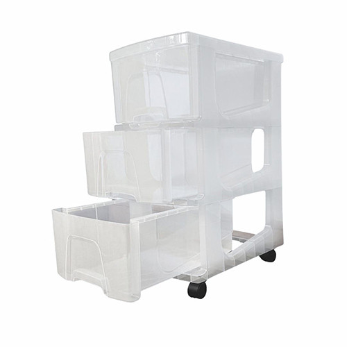 Plastic Drawers x 3 on Wheels