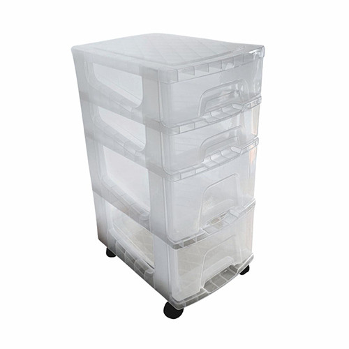 Plastic Drawers x 4 on Wheels